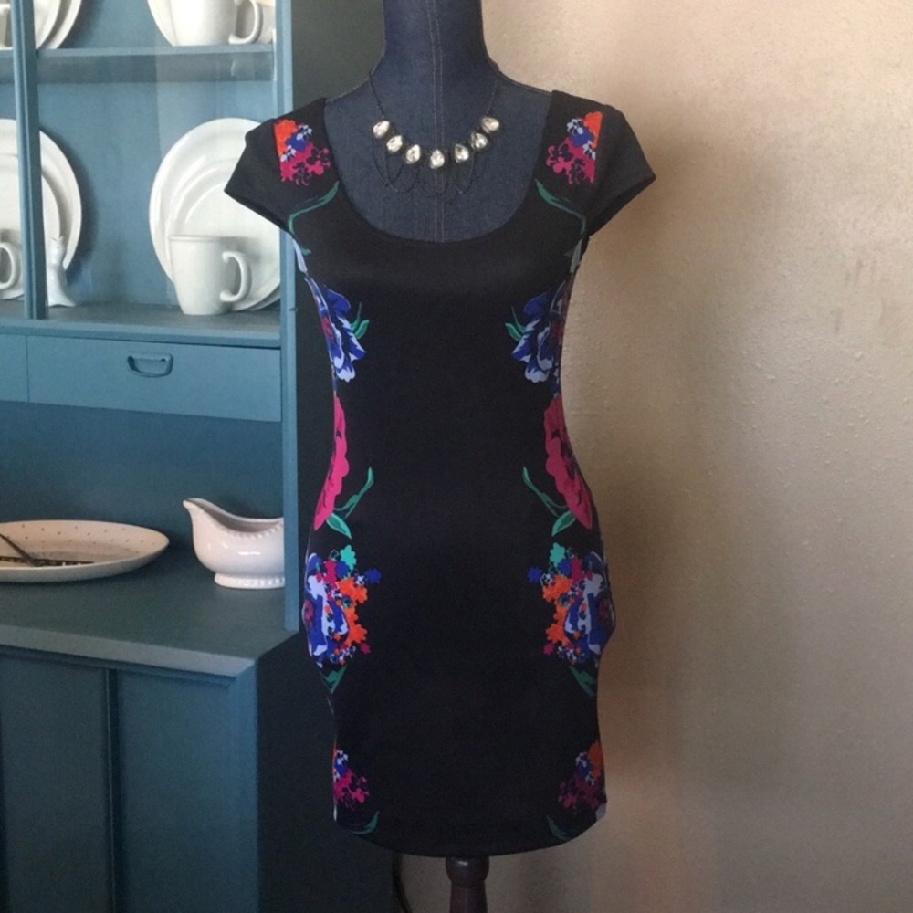 Floral black dress